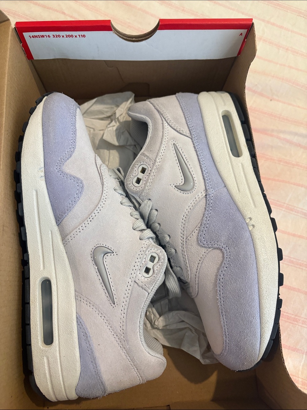 Nike Suede Air Max Sneakers in Pale Lavender and Off-White